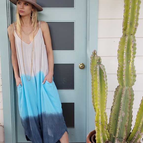 oversize ombre jumsuit with pockets jumpsuit - Picture 6 of 6